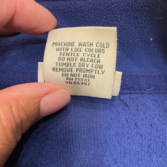 LL Bean Full Zip Fleece Jacket Mens Tall Large Lightweight Pockets Blue - Picture 8 of 9